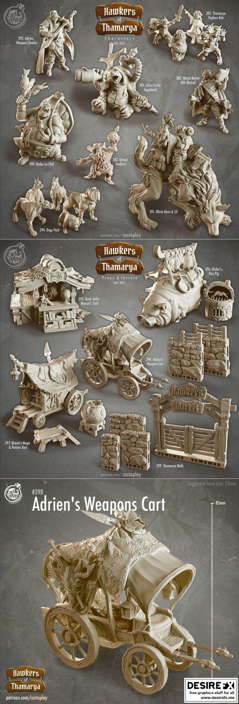 Adrien的武器卡通风机3D打印模型|Adrien’s Weapon Cart