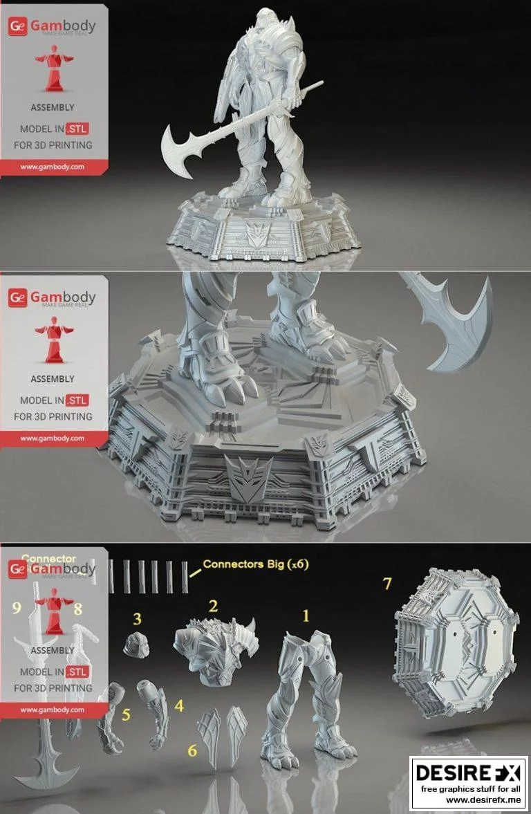 Megatron 3D打印模型|Transformers 5 Megatron