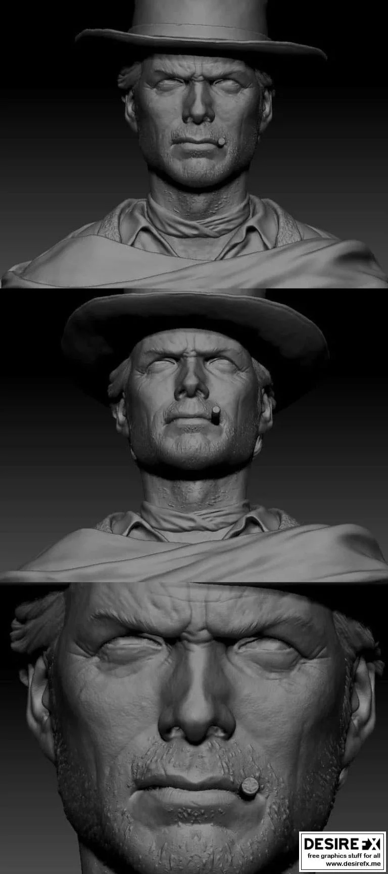克林特·伊斯特伍德 《荒野大镖客》 丹尼尔·克罗斯模型|Clint Eastwood Bust