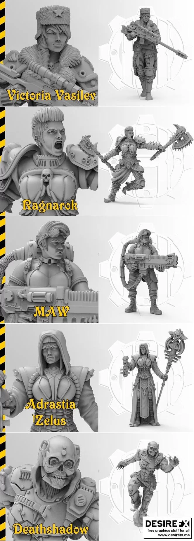 Hereseylab 科幻少女 1-3 3D打印模型|Hereseylab Scifigirls 1-3