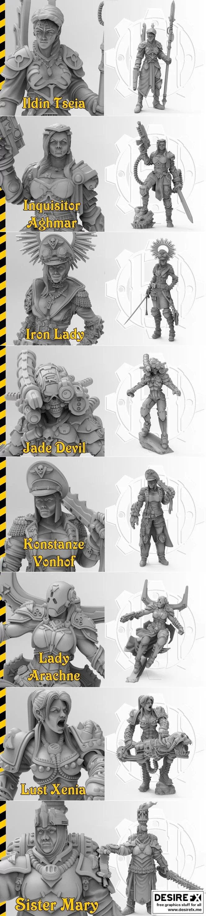 Hereseylab 科幻少女 1-3 3D打印模型|Hereseylab Scifigirls 1-3