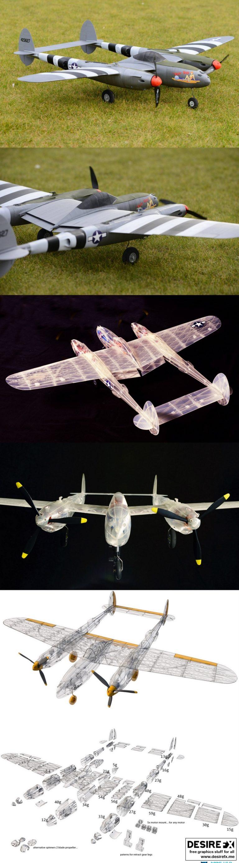 P38闪电1-雷神-洛基 3D打印模型|P38 Lightning 1