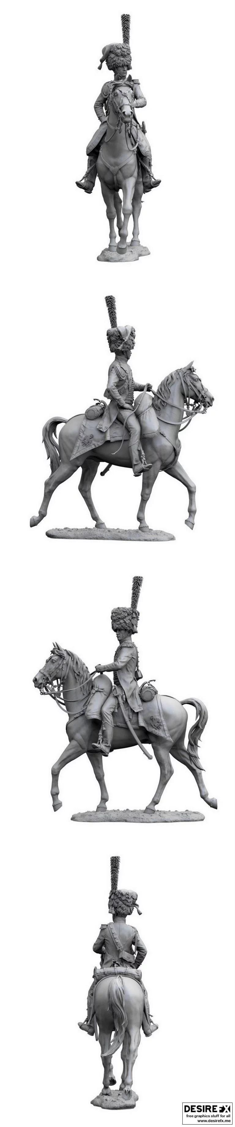 骑兵艺术官·守卫岗哨3D打印模型|Officier d Artillerie a Cheval de la Garde