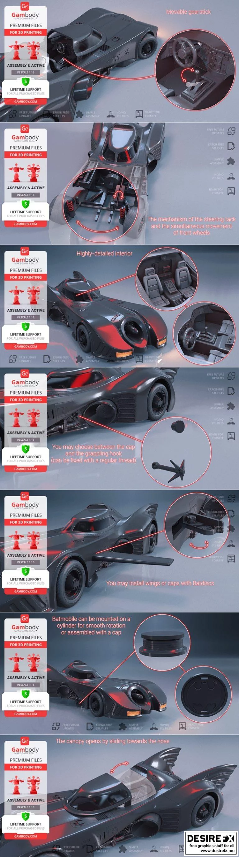 1989蝙蝠车3D打印模型|Batmobile 1989