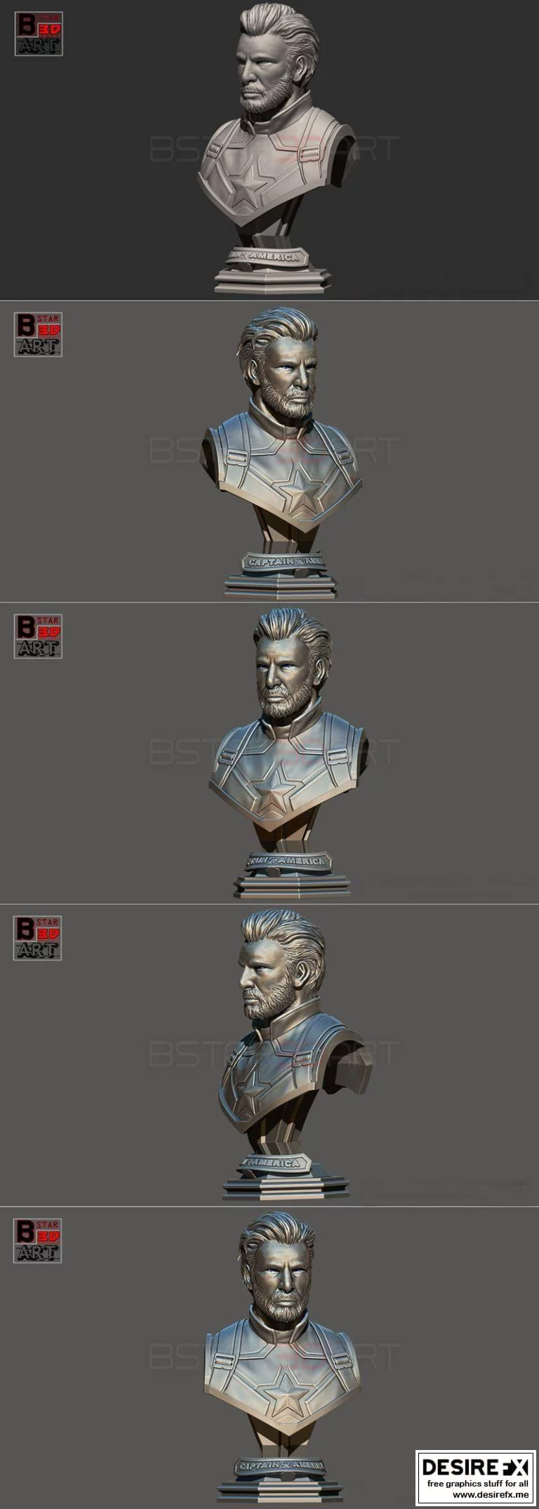 美国队长 3D打印模型|Captain America Bust