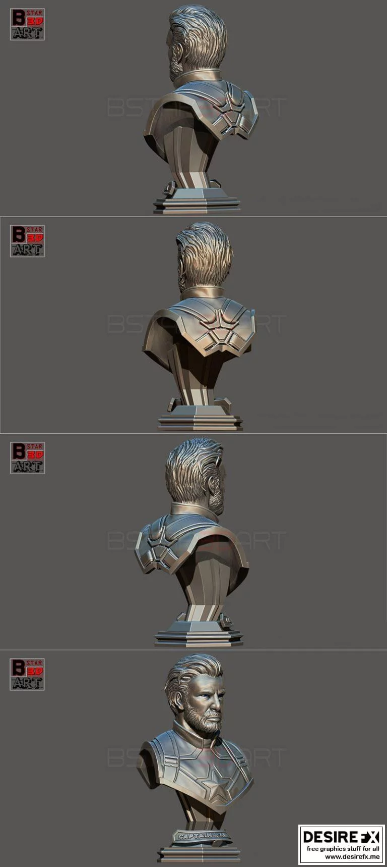 美国队长 3D打印模型|Captain America Bust