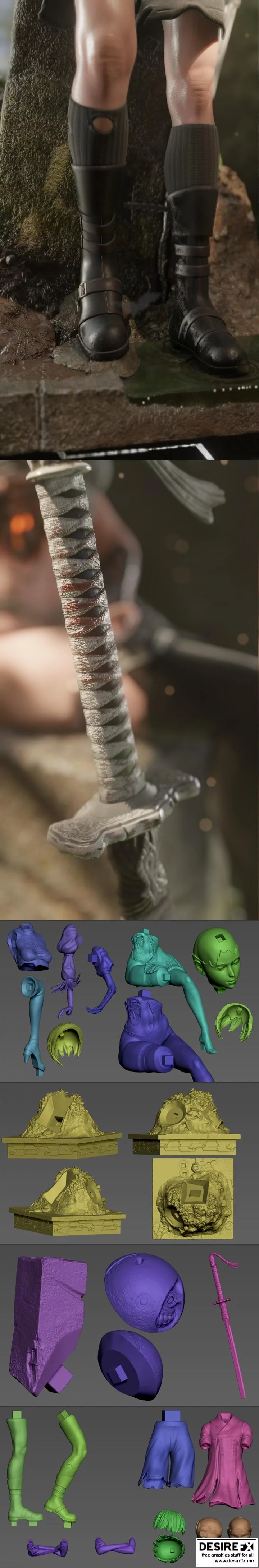 NieR:Automata 2B与9S 3D打印模型|NieR:Automata 2B and 9S