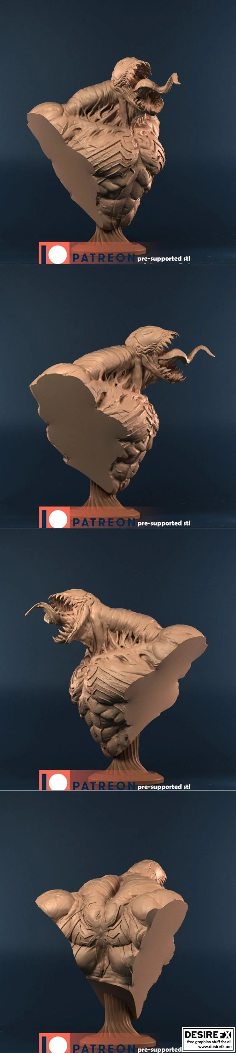 Venom爆破 3D打印模型|Venom bust