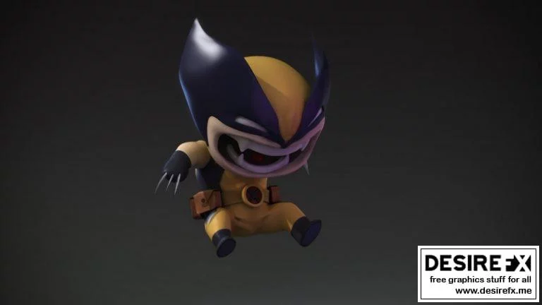万磁王Chibi 3D打印模型|Wolverine Chibi