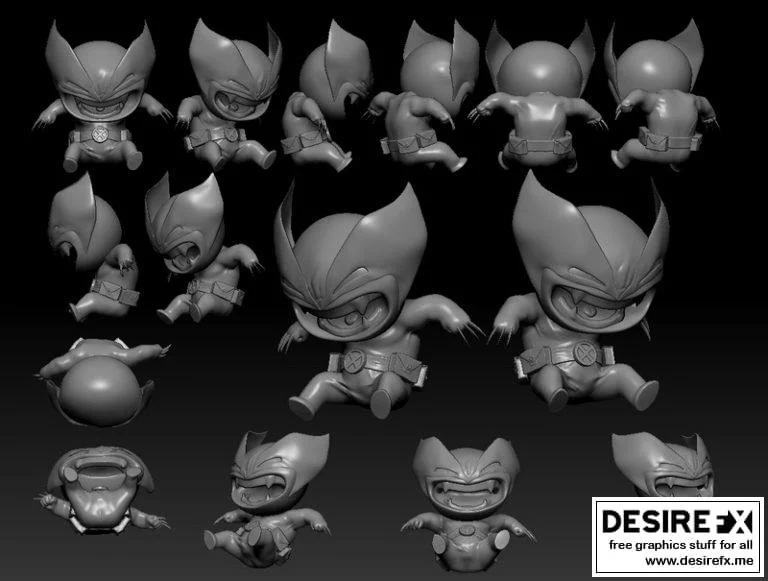 万磁王Chibi 3D打印模型|Wolverine Chibi