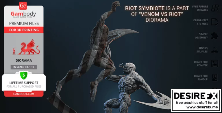 Venom对战Riot迪拉罗玛——3D打印模型展示|Venom vs Riot Diaroma – Part 2