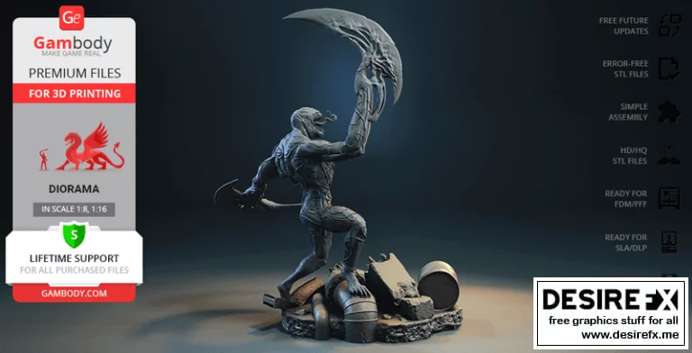 Venom对战Riot迪拉罗玛——3D打印模型展示|Venom vs Riot Diaroma – Part 2