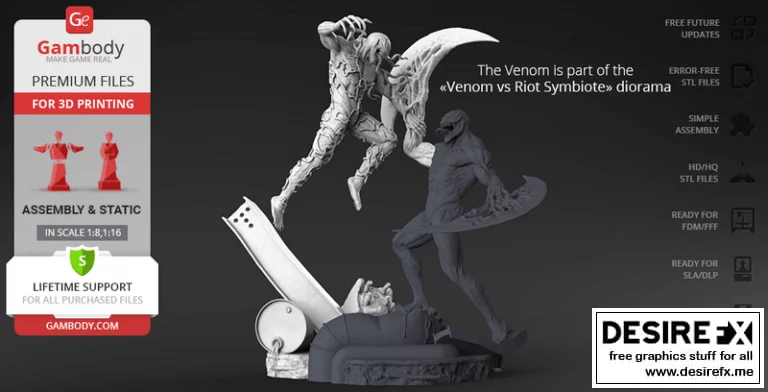 Venom vs Riot Diaroma 3D打印模型集|Venom vs Riot Diaroma – Part 1