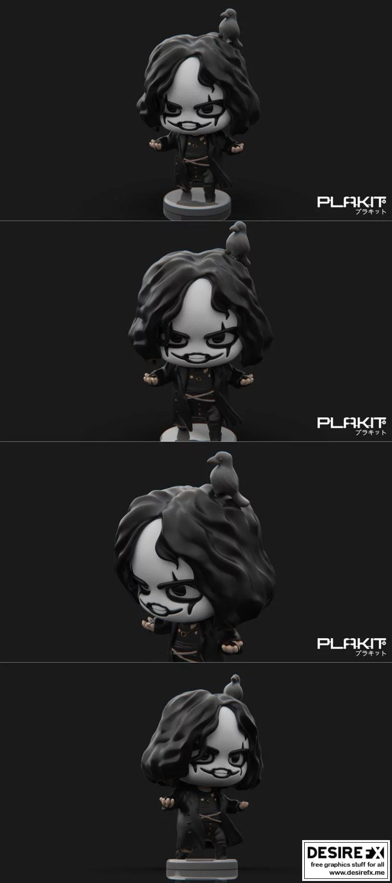 PlaKit 电影《黑袍纠察队》角色模型3D打印版|PlaKit The CROW