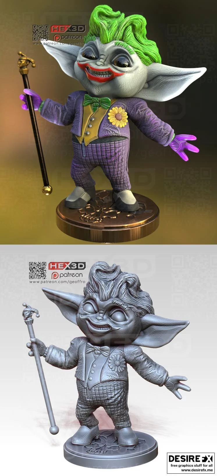 Hex3D-尤达宝宝3D打印模型|Jokey – Hex3D – Grogu – Baby Yoda