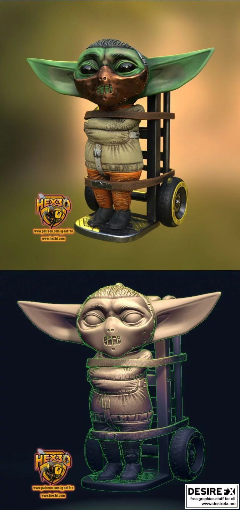 Hannibal Grogu 3D打印模型|Hannibal Grogu – Hex3D – Grogu – Baby Yoda