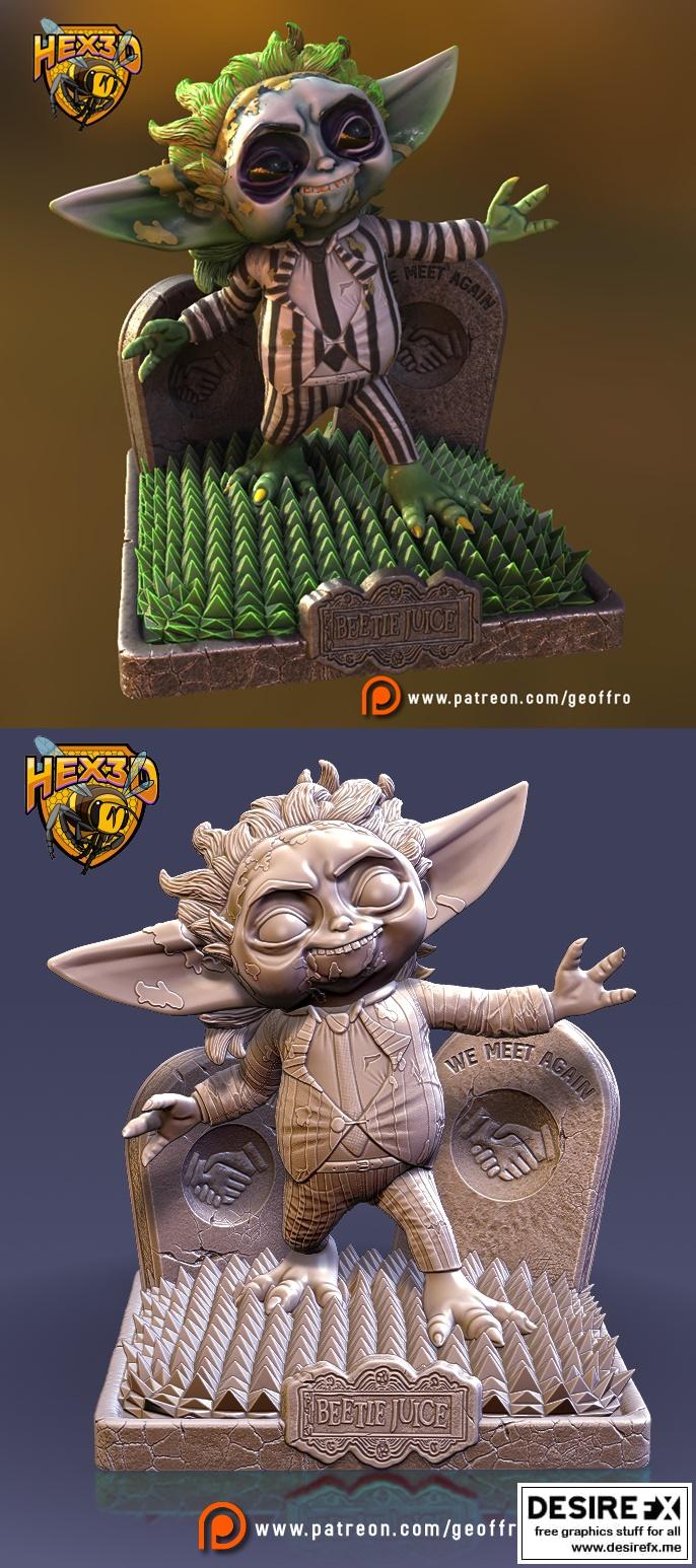 Grogu 3D打印模型：Baby Yoda 可玩造型|Grogu Beetlejuice – Hex3D – Grogu – Baby Yoda