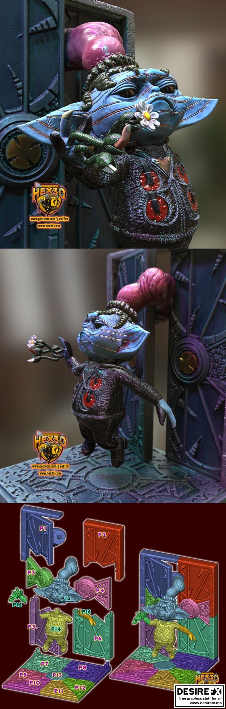 Dr.格鲁吉·塞诺比特 - Hex3D - 宝宝尤达 3D打印模型|Dr Grogu Cenobite – Hex3D – Grogu – Baby Yoda