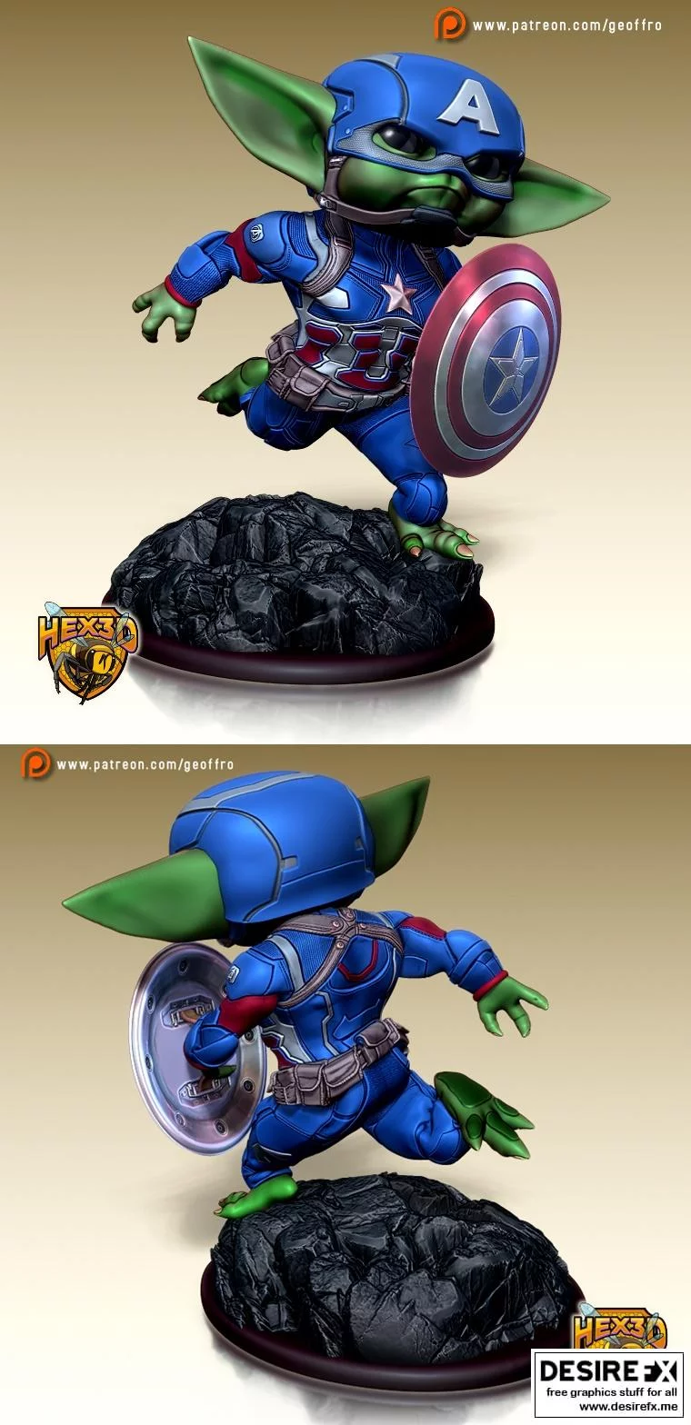 Captain Grogu 3D打印模型|Captain Grogu – Hex3D – Grogu – Baby Yoda