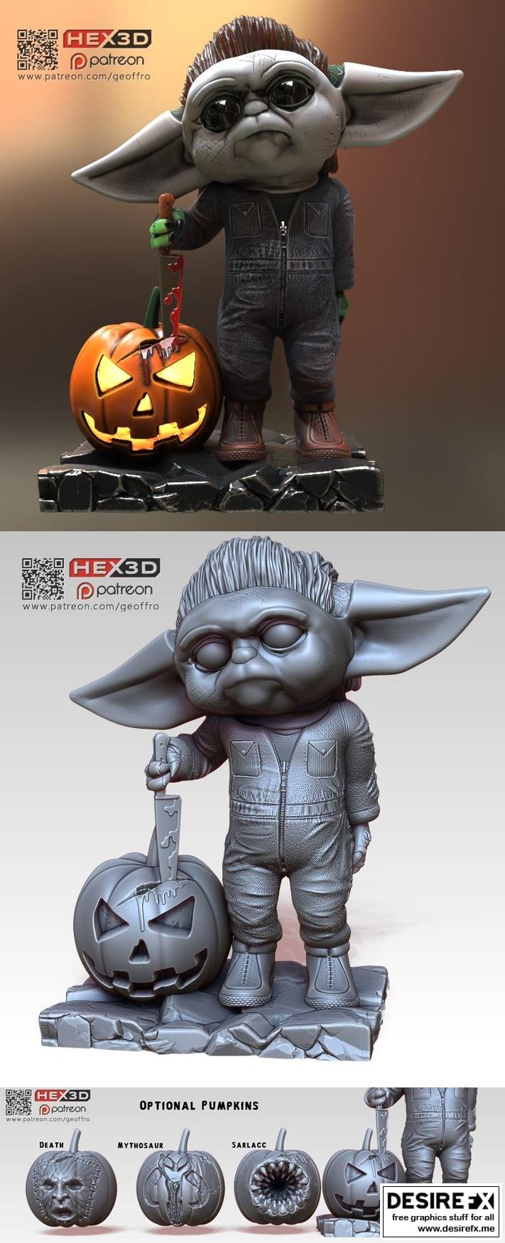 Hex3D出品的Baby Yoda三维打印模型|Baby Mike Myers – Hex3D – Grogu – Baby Yoda