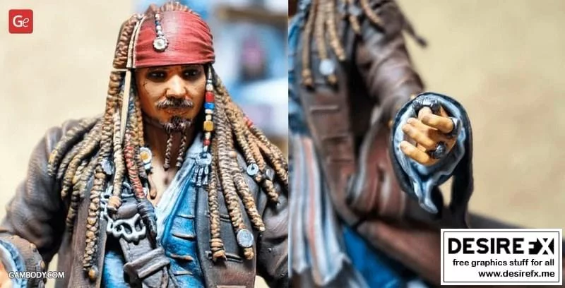 加勒比海盗3D打印模型：杰克·斯派罗|Jack Sparrow – Pirates of the Caribbean – 3D Print Model