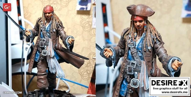 加勒比海盗3D打印模型：杰克·斯派罗|Jack Sparrow – Pirates of the Caribbean – 3D Print Model
