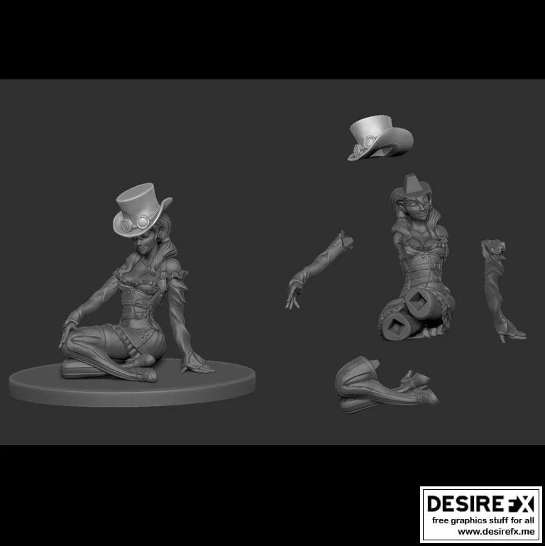 蒸汽朋克少女3D打印模型|Steam Punk Girl