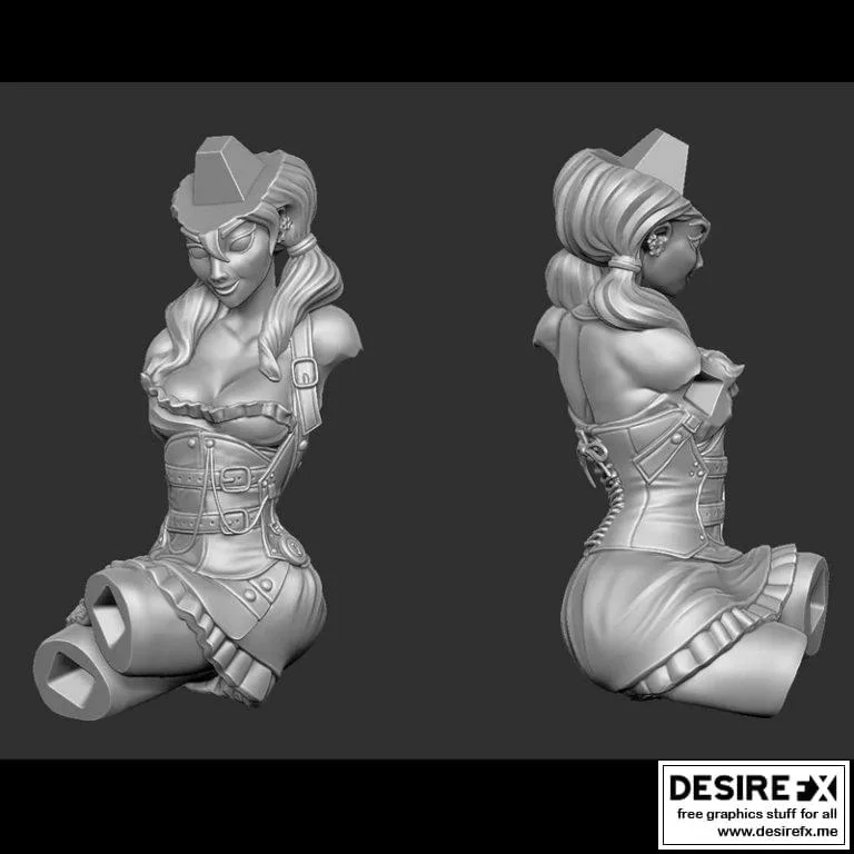 蒸汽朋克少女3D打印模型|Steam Punk Girl