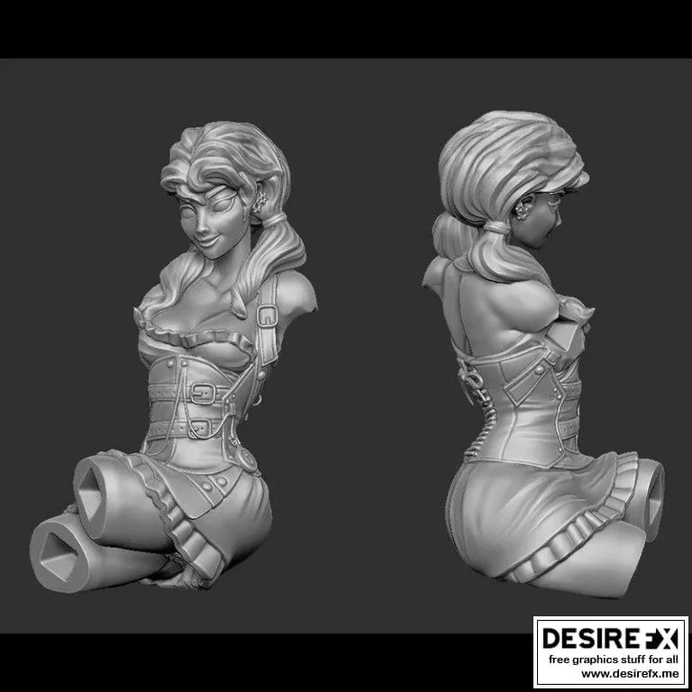 蒸汽朋克少女3D打印模型|Steam Punk Girl