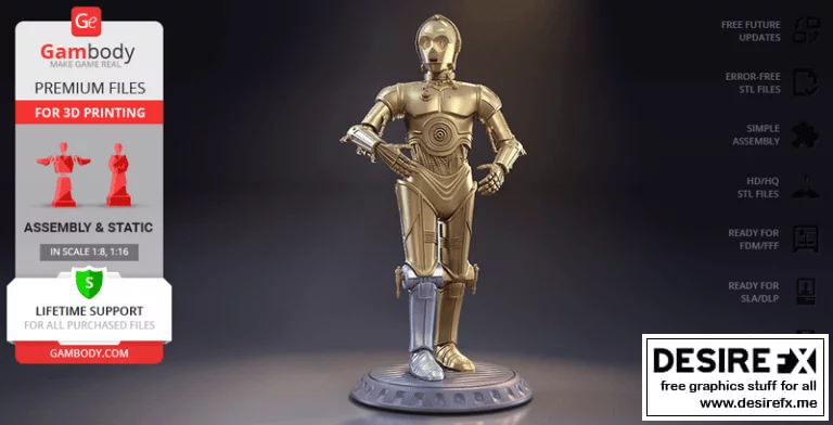 星球大战 - 赛博龙 3D打印模型|Star Wars – C3PO
