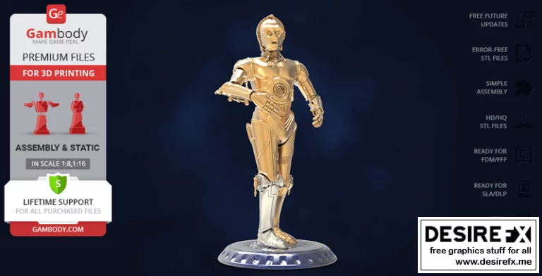 星球大战 - 赛博龙 3D打印模型|Star Wars – C3PO