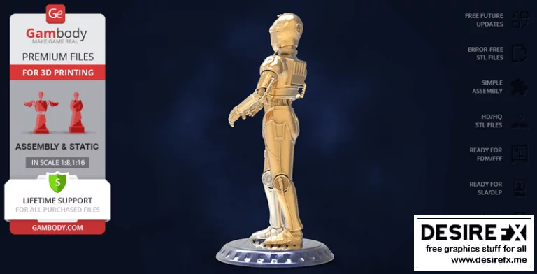 星球大战 - 赛博龙 3D打印模型|Star Wars – C3PO