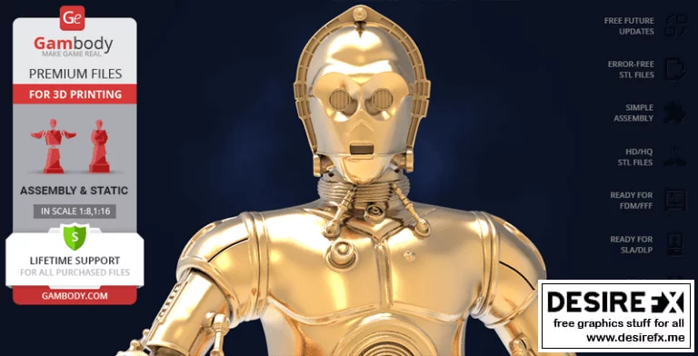 星球大战 - 赛博龙 3D打印模型|Star Wars – C3PO