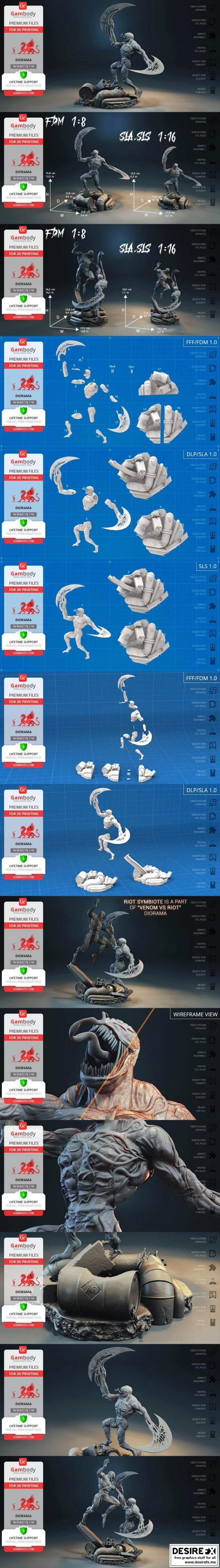 Riot Symbiote 3D打印微缩场景模型|Riot Symbiote 3D Printing Figurine in Diorama STL