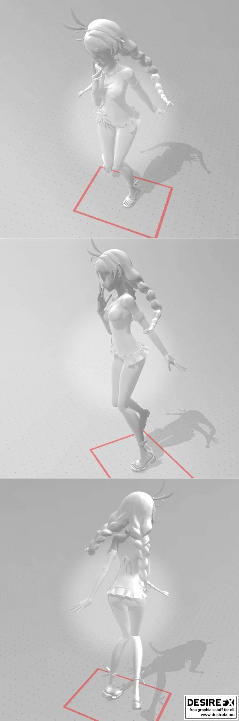 3D打印模型：精灵幻想世界-艾琳角色可动模型|Anime