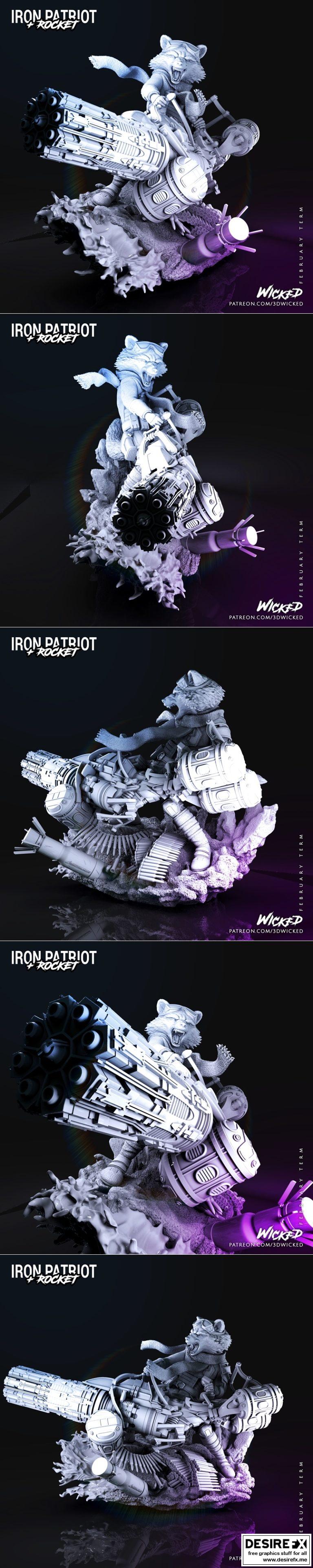 漫威蚁人终局之战火箭浣熊3D打印模型|Wicked Marvel Avengers Endgame Rocket Racoon