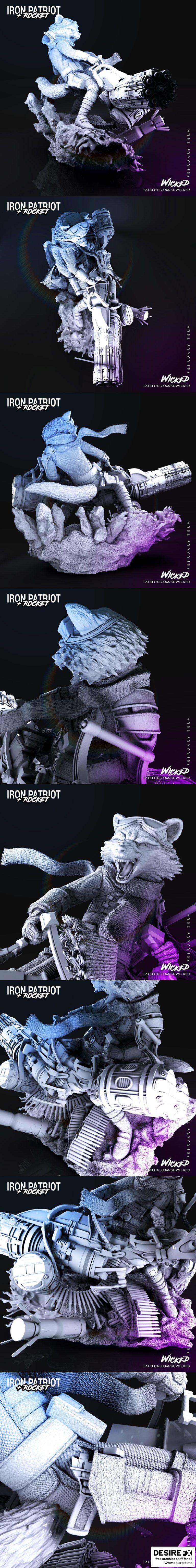 漫威蚁人终局之战火箭浣熊3D打印模型|Wicked Marvel Avengers Endgame Rocket Racoon