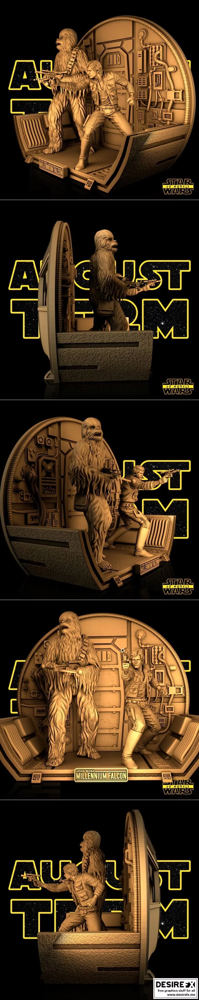 汉 Solo 与奇普巴卡 3D打印模型|Han Solo and Chewbacca