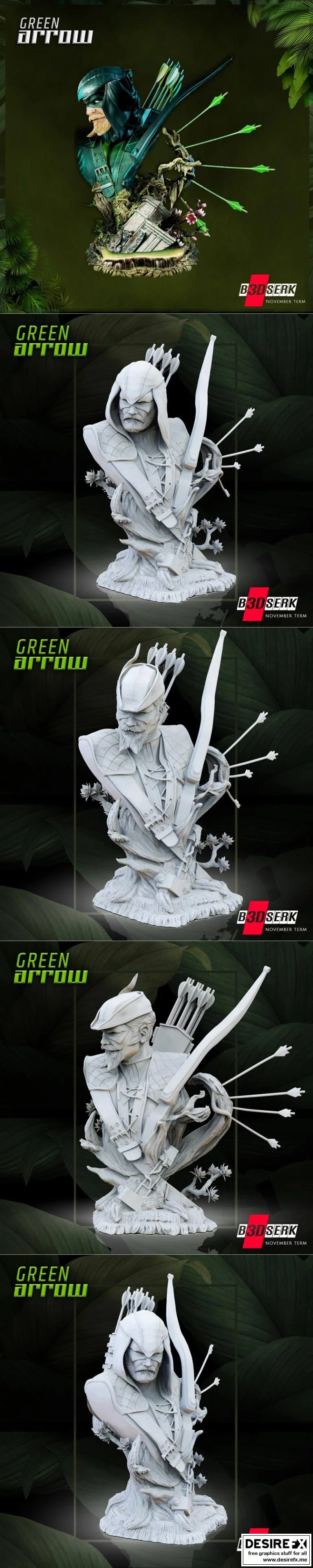 绿箭侠3D打印模型|Green Arrow Bust