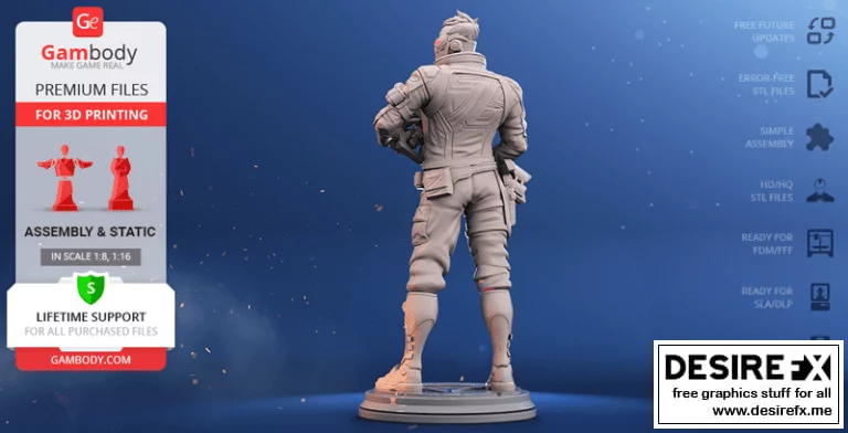 Overwatch Soldier 76 3D打印模型|Overwatch – Soldier 76