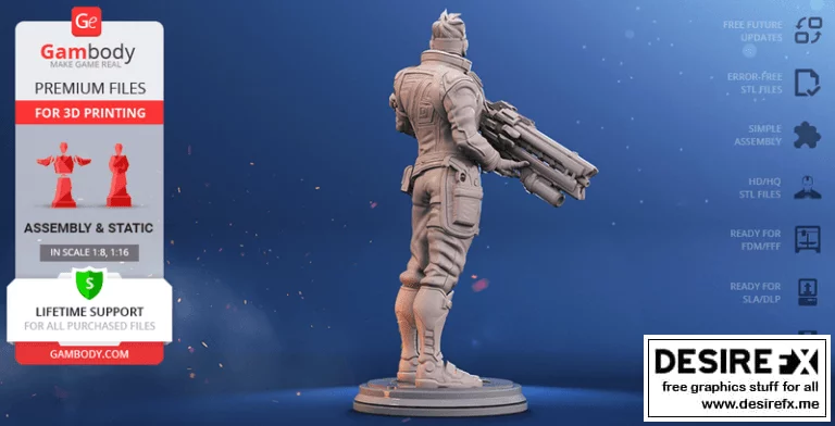 Overwatch Soldier 76 3D打印模型|Overwatch – Soldier 76