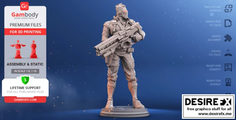 Overwatch Soldier 76 3D打印模型|Overwatch – Soldier 76