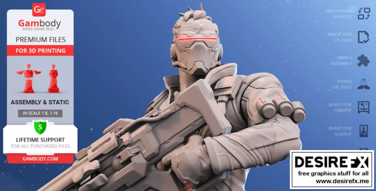 Overwatch Soldier 76 3D打印模型|Overwatch – Soldier 76