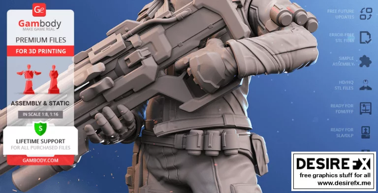 Overwatch Soldier 76 3D打印模型|Overwatch – Soldier 76