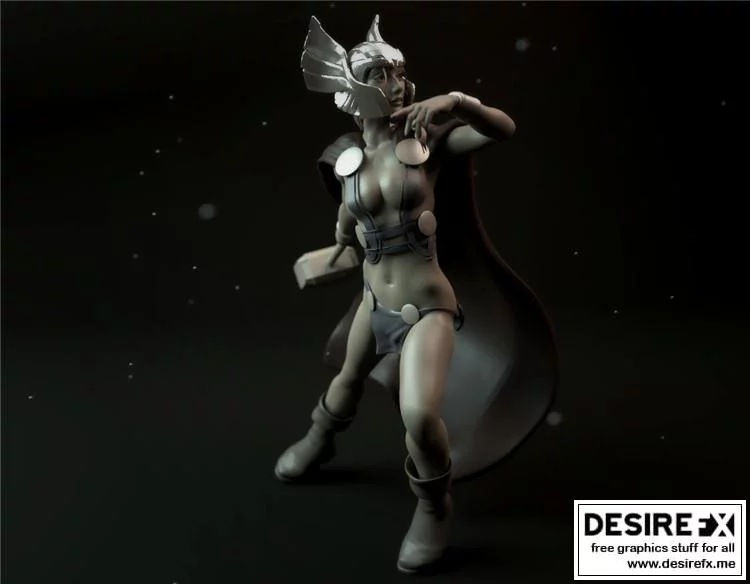女战神：雷神之锤3D打印模型|Female Thor