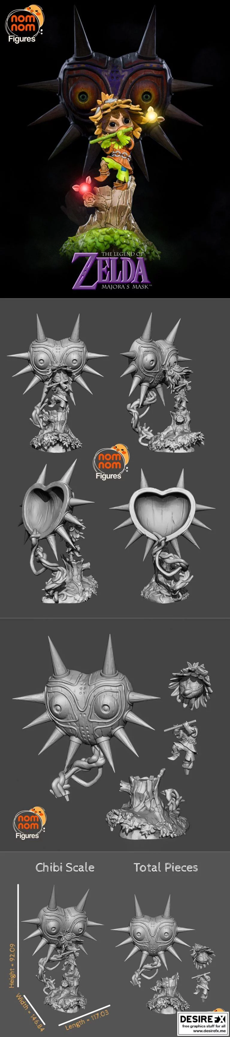 塞尔达传说：奇美拉与骷髅孩子3D打印模型|Chibi Majora and Skull Kid The legend of Zelda