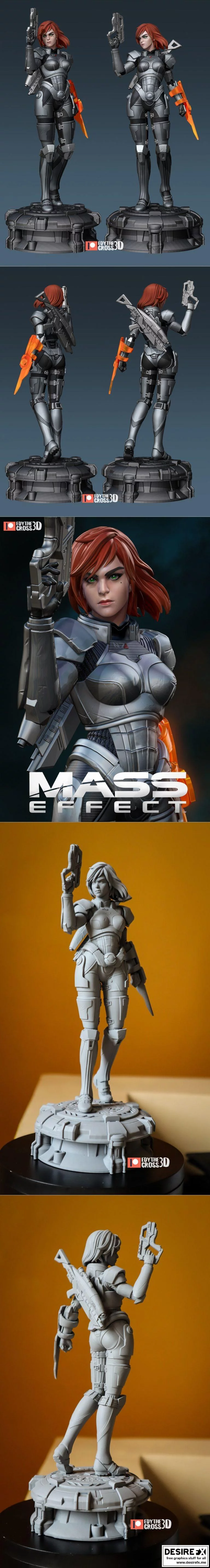 《质量效应：莎拉·谢泼德3D打印模型》|Female Shepard – Mass Effect