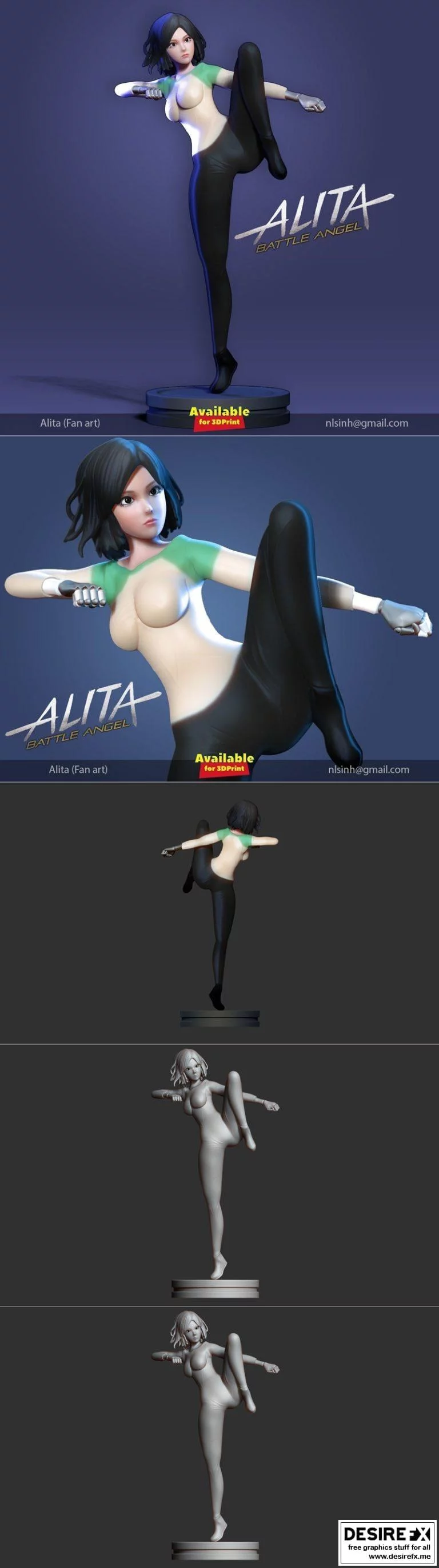 阿拉塔 3D打印模型|Alita – Battle Angel