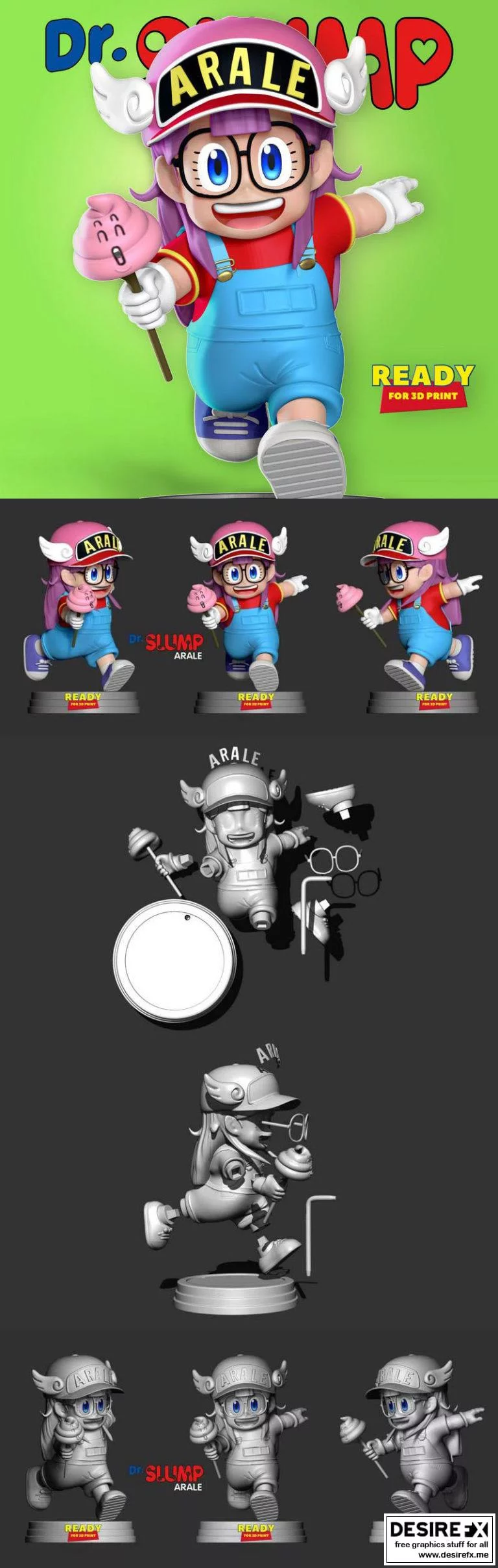 Dr Slump阿拉蕾 3D打印模型|Arale – Dr Slump