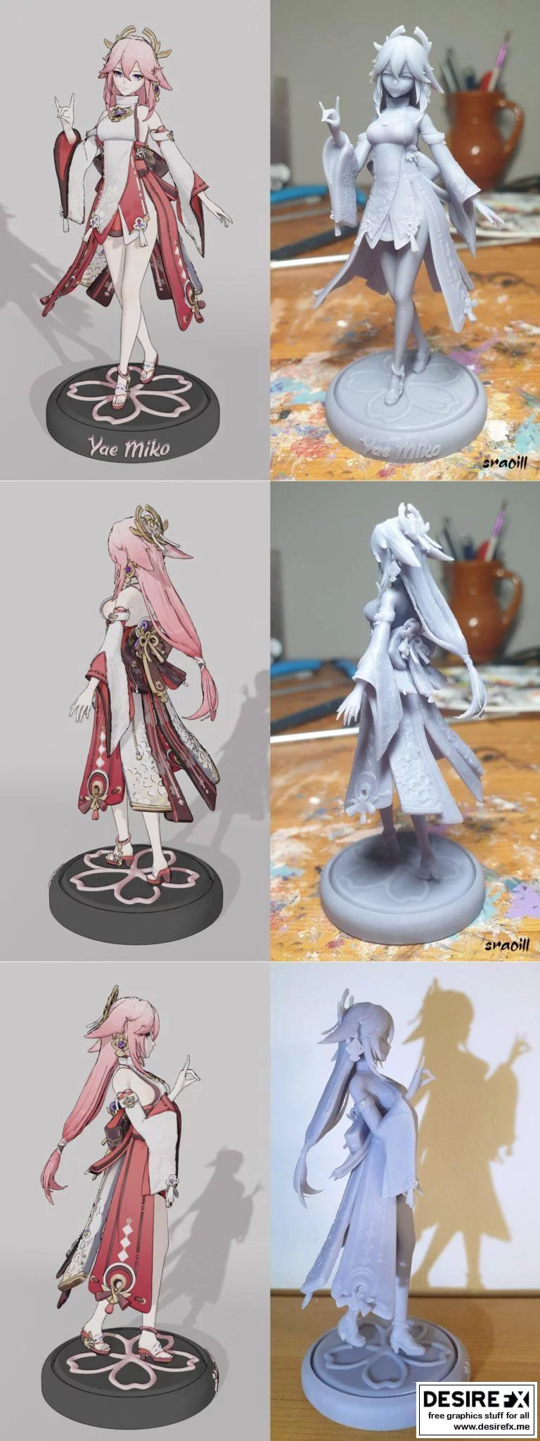 原神·耶亚米子·3D打印模型|Yae Miko – Genshin Impact – 3D Print Model